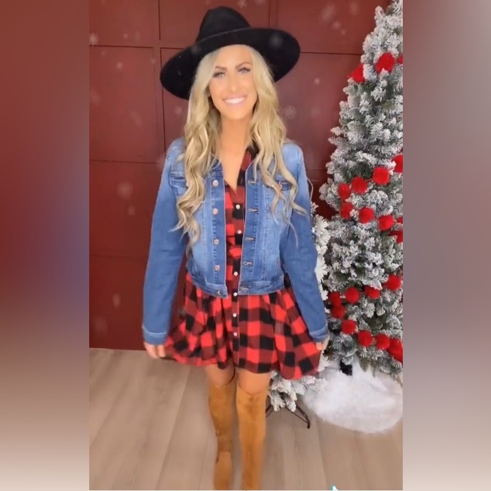 Buffalo Red and Black Plaid Dress 100% cotton